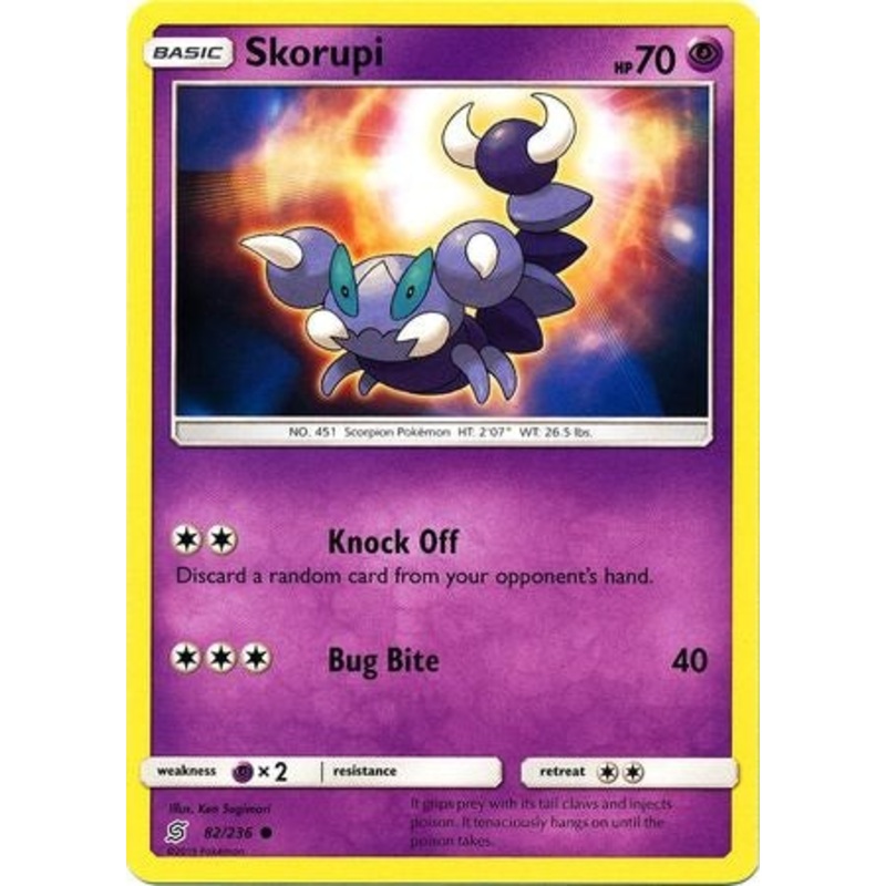 Pokemon Card Unified Minds 082/236 82/236 Skorupi Common