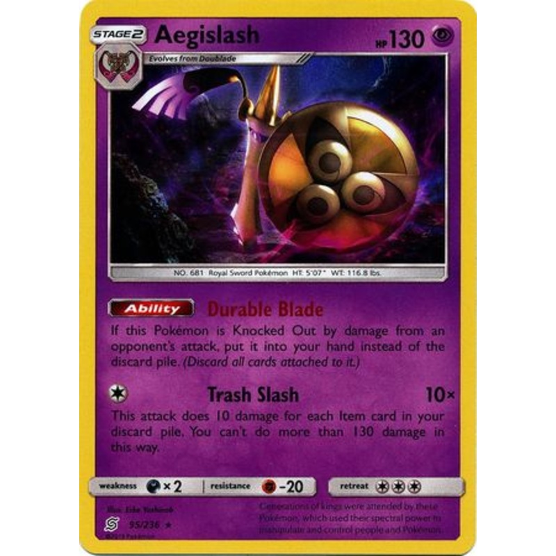 Pokemon Card Unified Minds 095/236 95/236 Aegislash Holo Rare