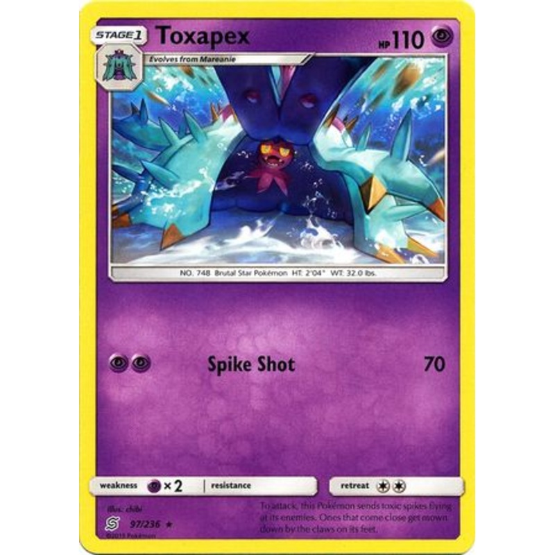 Pokemon Card Unified Minds 097/236 97/236 Toxapex Rare