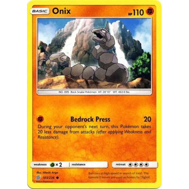 Pokemon Card Unified Minds 103/236 Onix Common