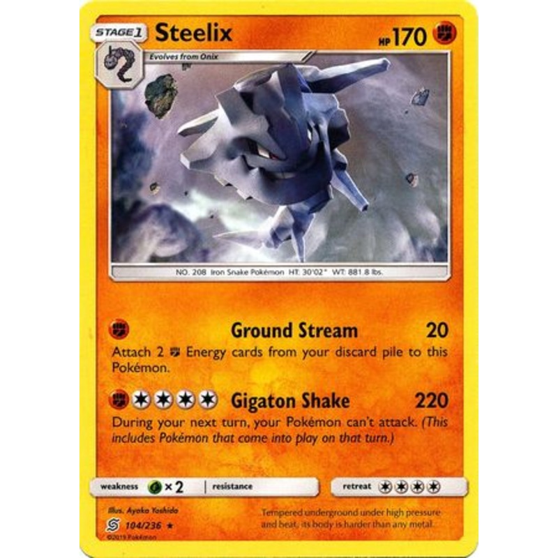 Pokemon Card Unified Minds 104/236 Steelix Rare
