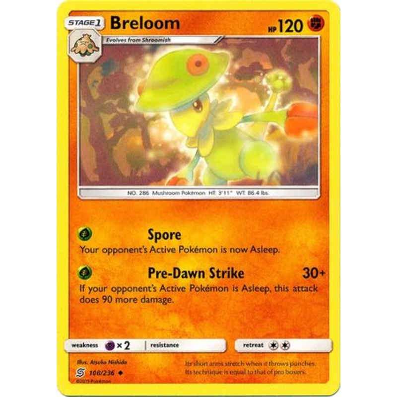 Pokemon Card Unified Minds 108/236 Breloom Uncommon