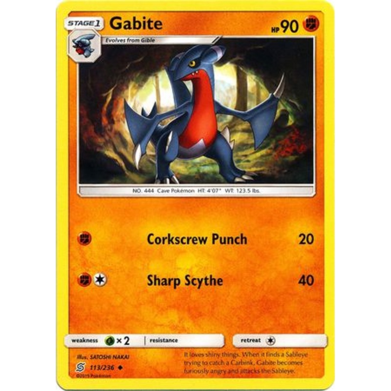 Pokemon Card Unified Minds 113/236 Gabite Uncommon