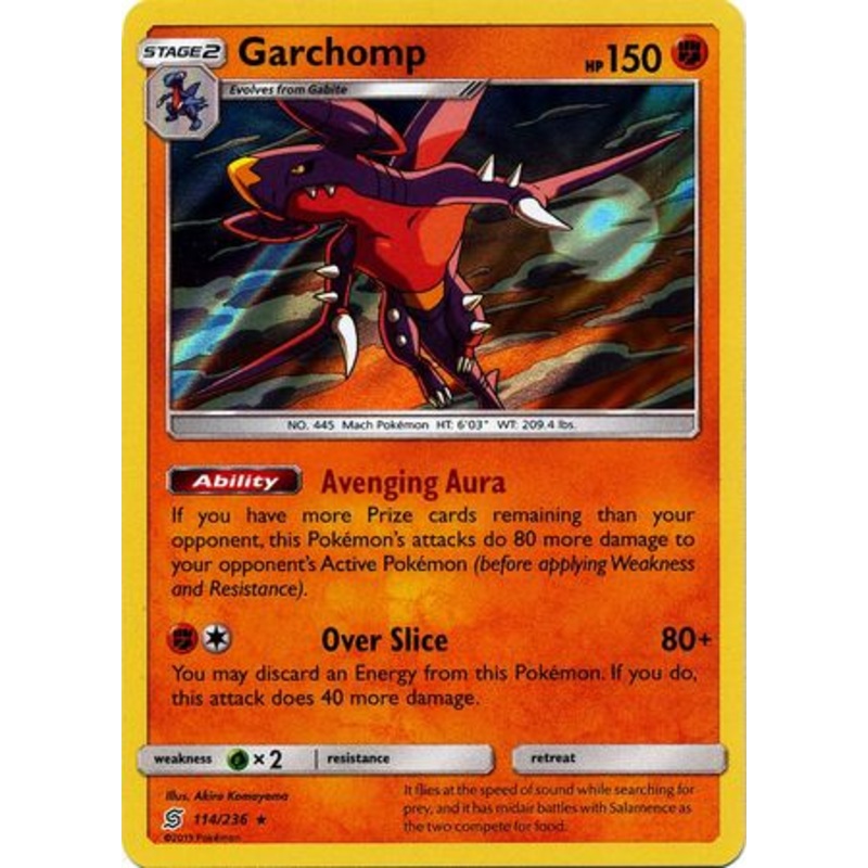 Pokemon Card Unified Minds 114/236 Garchomp Holo Rare