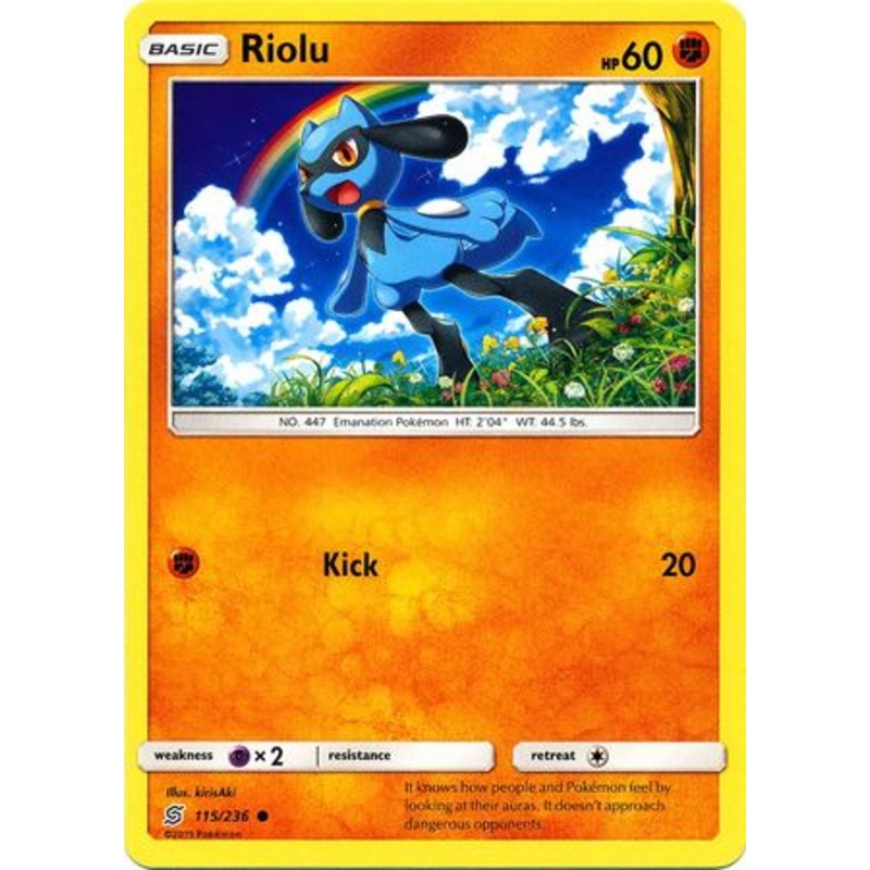 Pokemon Card Unified Minds 115/236 Riolu Common