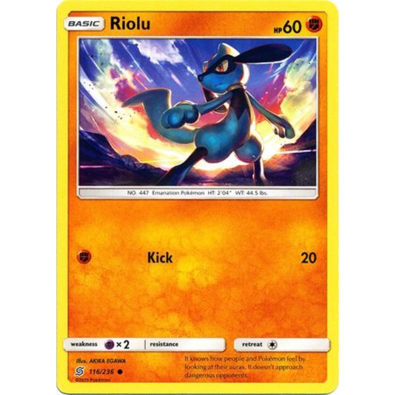 Pokemon Card Unified Minds 116/236 Riolu Common