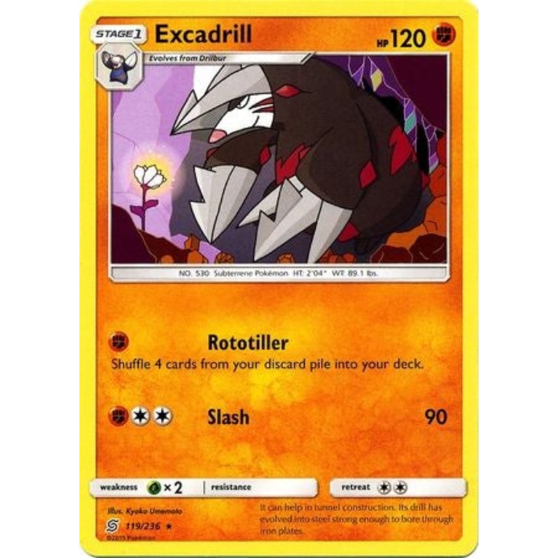 Pokemon Card Unified Minds 119/236 Excadrill Rare