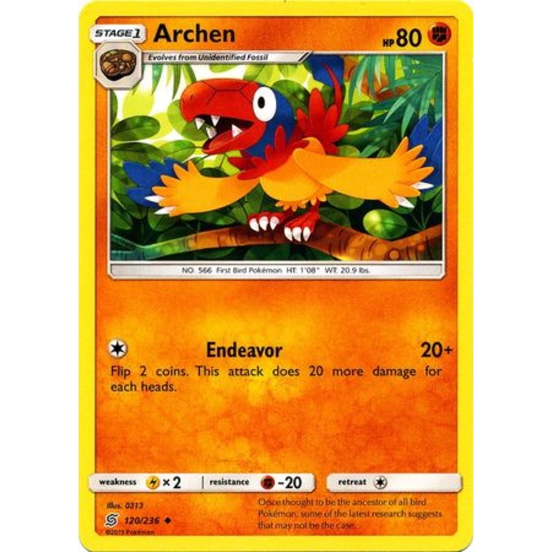 Pokemon Card Unified Minds 120/236 Archen Uncommon