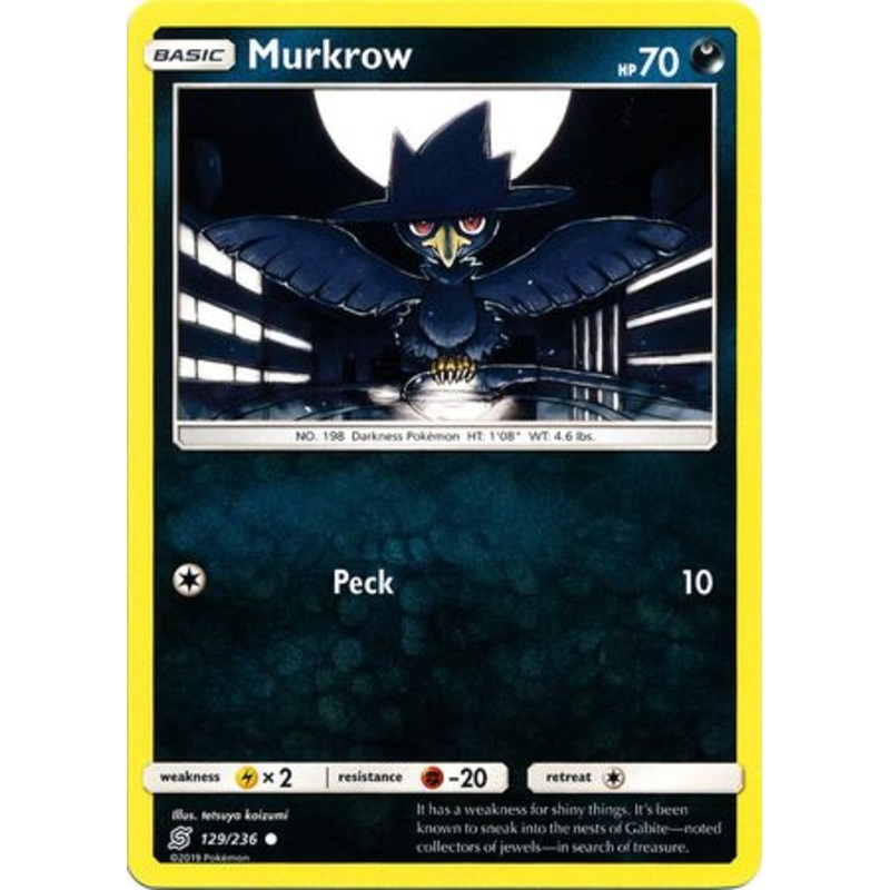 Pokemon Card Unified Minds 129/236 Murkrow Common