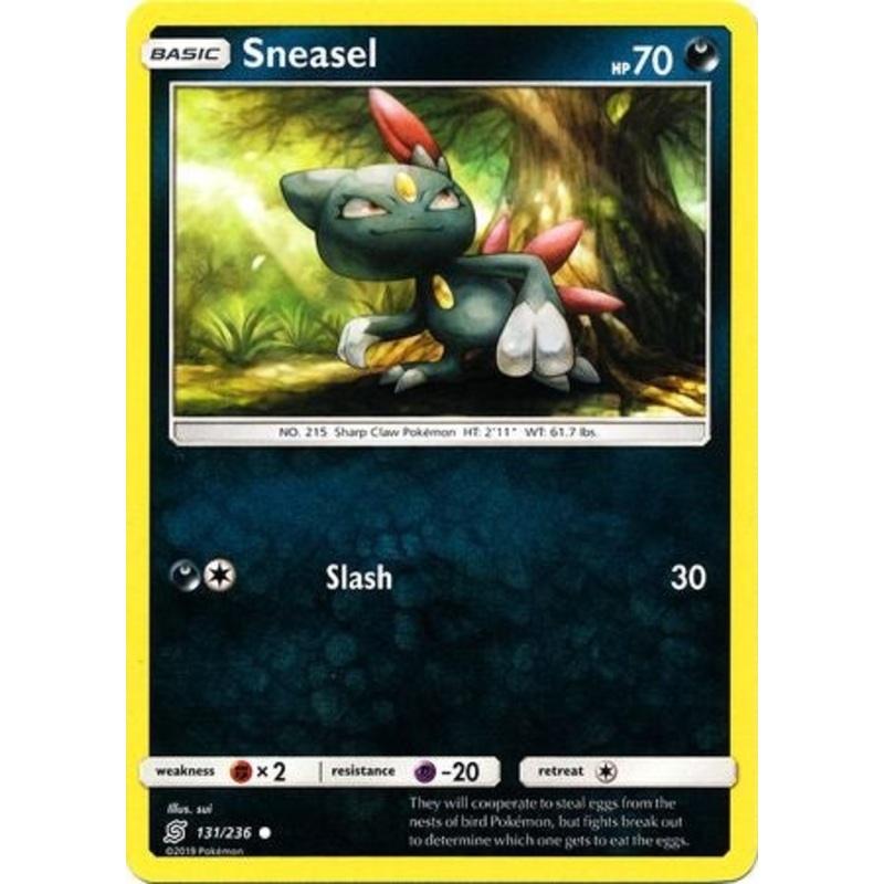 Pokemon Card Unified Minds 131/236 Sneasel Common