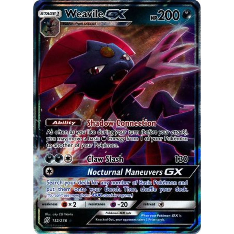 Pokemon Card Unified Minds 132/236 Weavile GX Ultra Rare