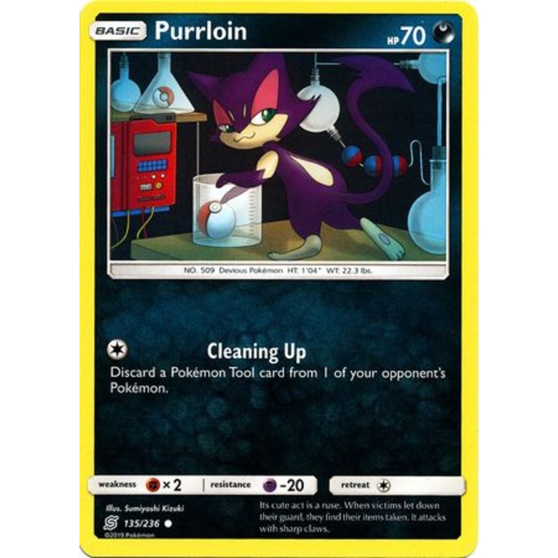 Pokemon Card Unified Minds 135/236 Purrloin Common