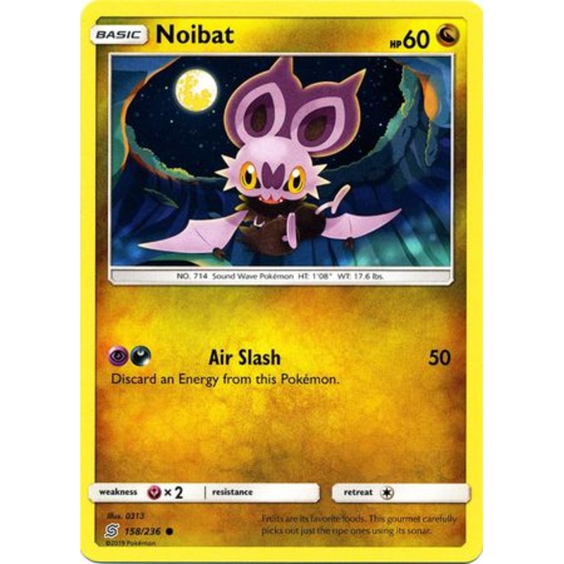 Pokemon Card Unified Minds 158/236 Noibat Common
