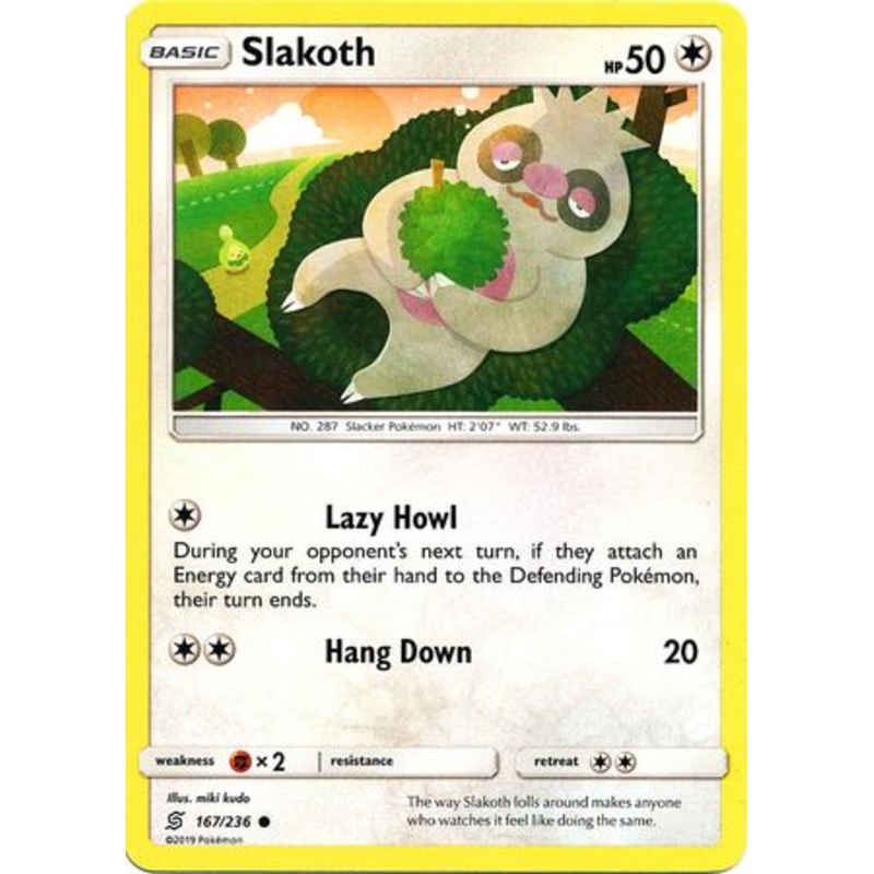 Pokemon Card Unified Minds 167/236 Slakoth Common