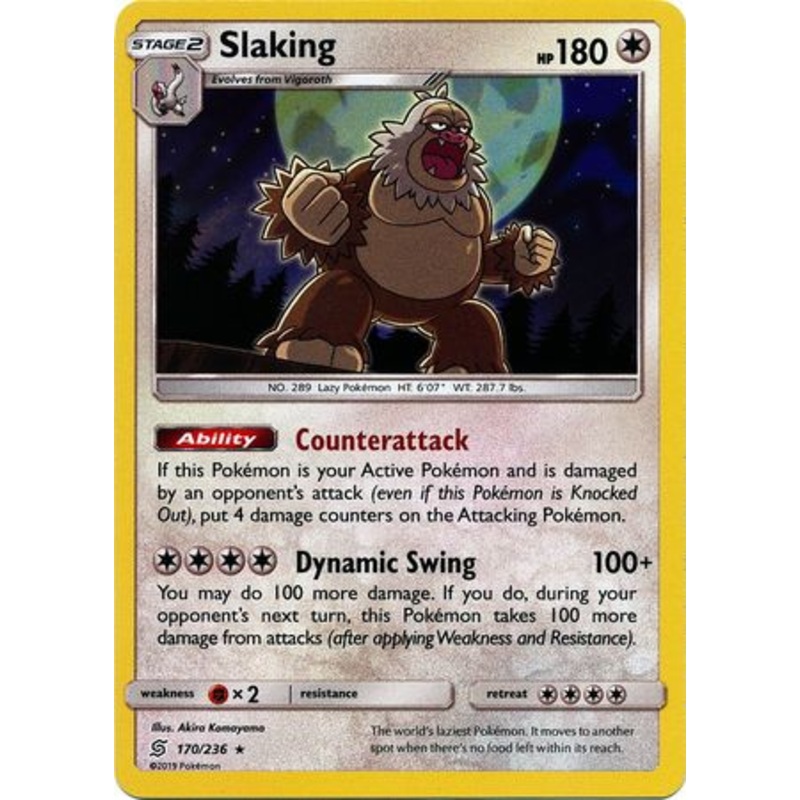 Pokemon Card Unified Minds 170/236 Slaking Holo Rare