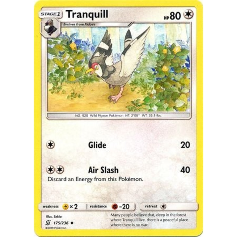 Pokemon Card Unified Minds 175/236 Tranquill Uncommon