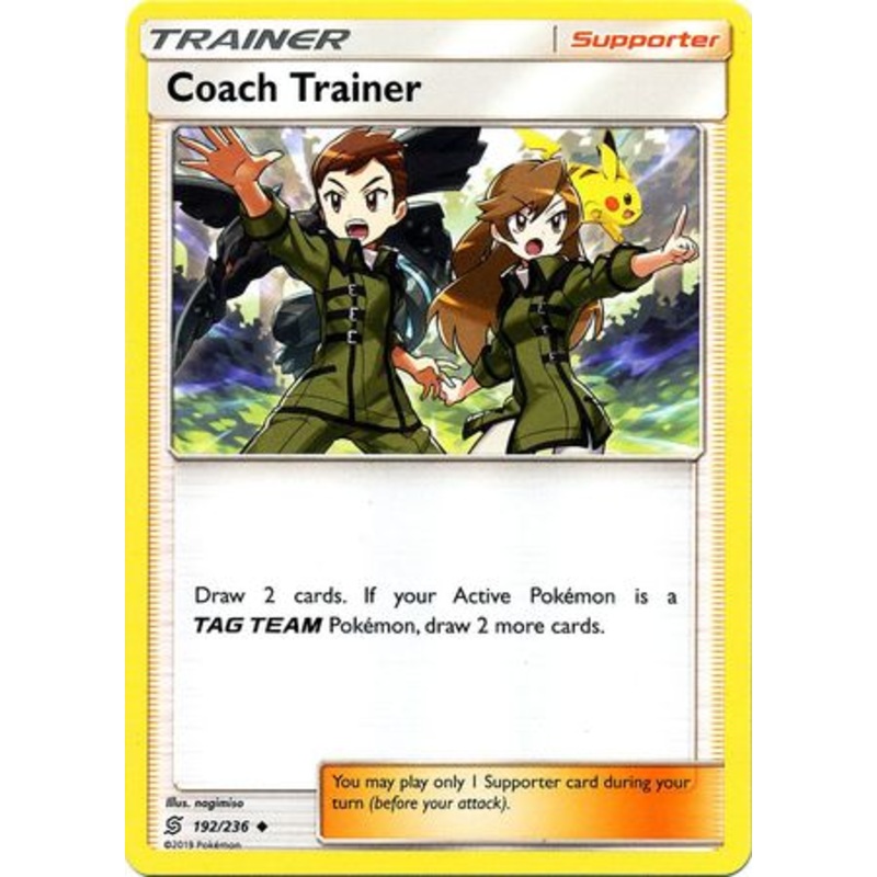 Pokemon Card Unified Minds 192/236 Coach Trainer Supporter Uncommon