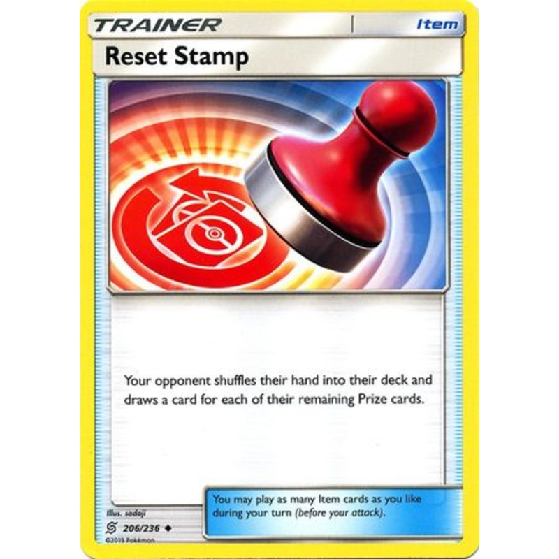 Pokemon Card Unified Minds 206/236 Reset Stamp Item Uncommon