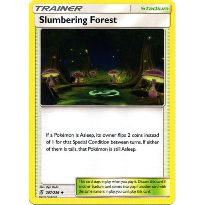 Pokemon Card Unified Minds 207/236 Slumbering Forest Stadium Uncommon