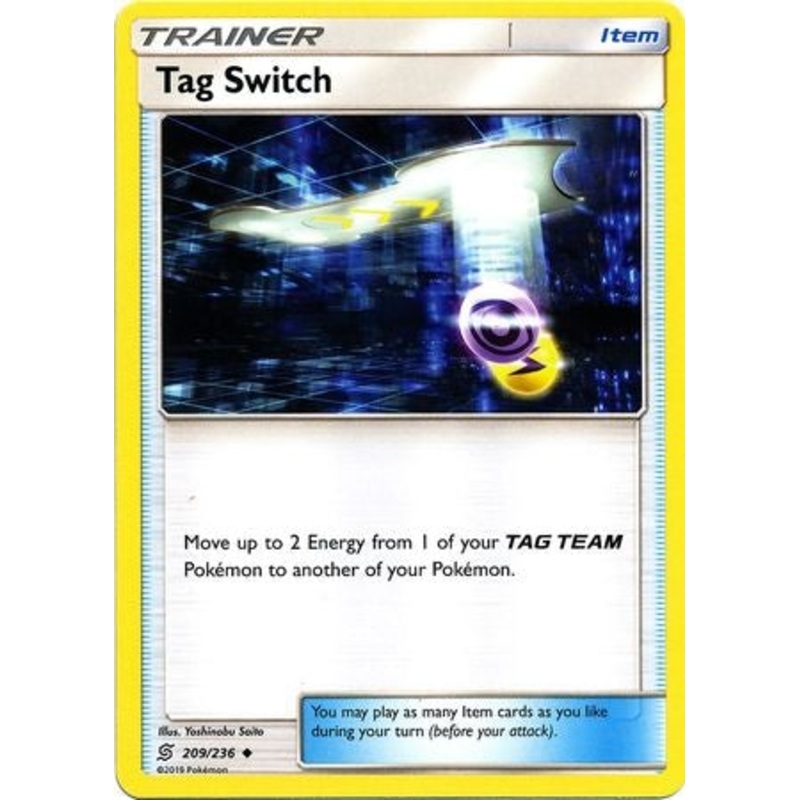Pokemon Card Unified Minds 209/236 Tag Switch Item Uncommon