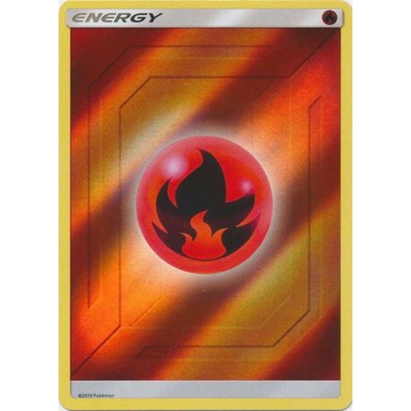 Pokemon Card Hidden Fates 2019 Fire Energy Reverse Holo