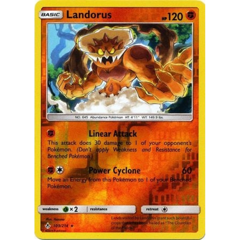 Pokemon Card Unbroken Bonds 103/214 Landorus Rare Reverse Holo