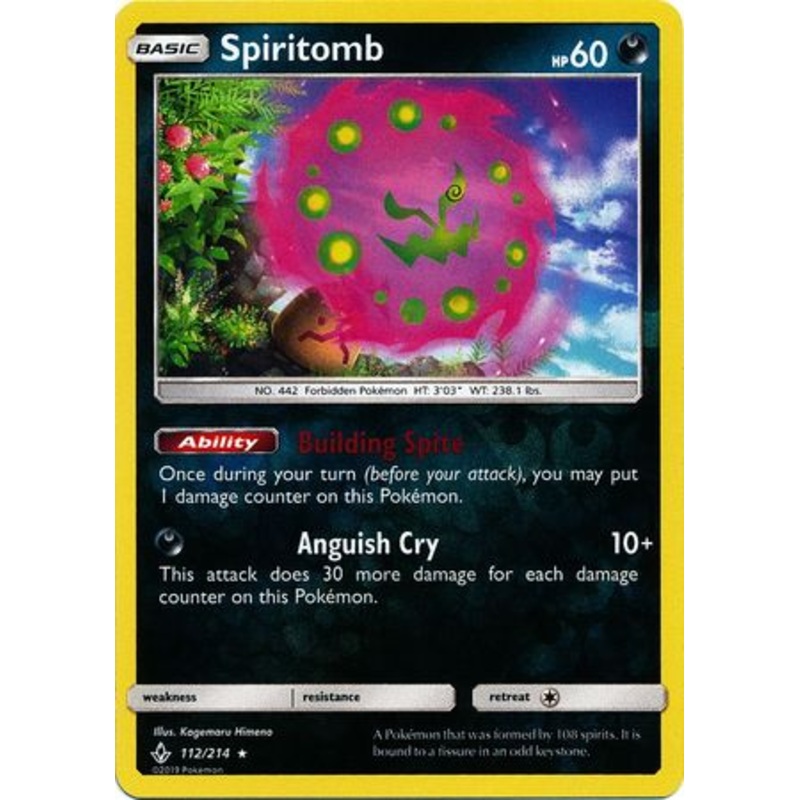 Pokemon Card Unbroken Bonds 112/214 Spiritomb Rare Reverse Holo