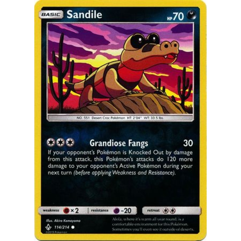 Pokemon Card Unbroken Bonds 114/214 Sandile Common Reverse Holo