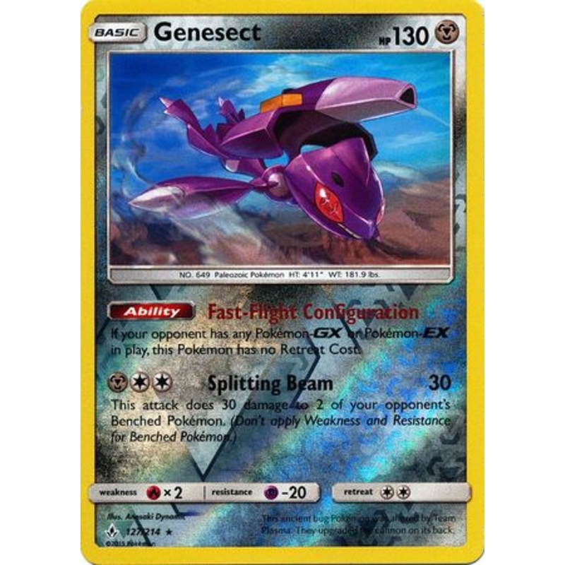 Pokemon Card Unbroken Bonds 127/214 Genesect Rare Reverse Holo