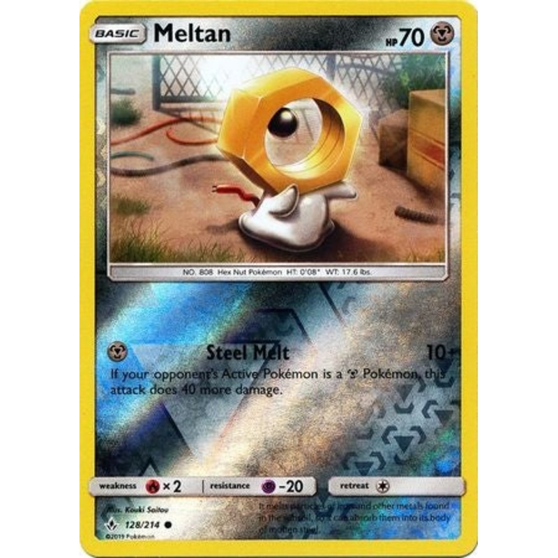 Pokemon Card Unbroken Bonds 128/214 Meltan Common Reverse Holo
