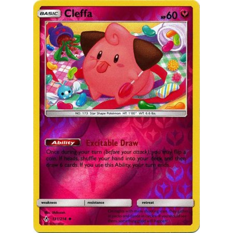 Pokemon Card Unbroken Bonds 131/214 Cleffa Uncommon Reverse Holo