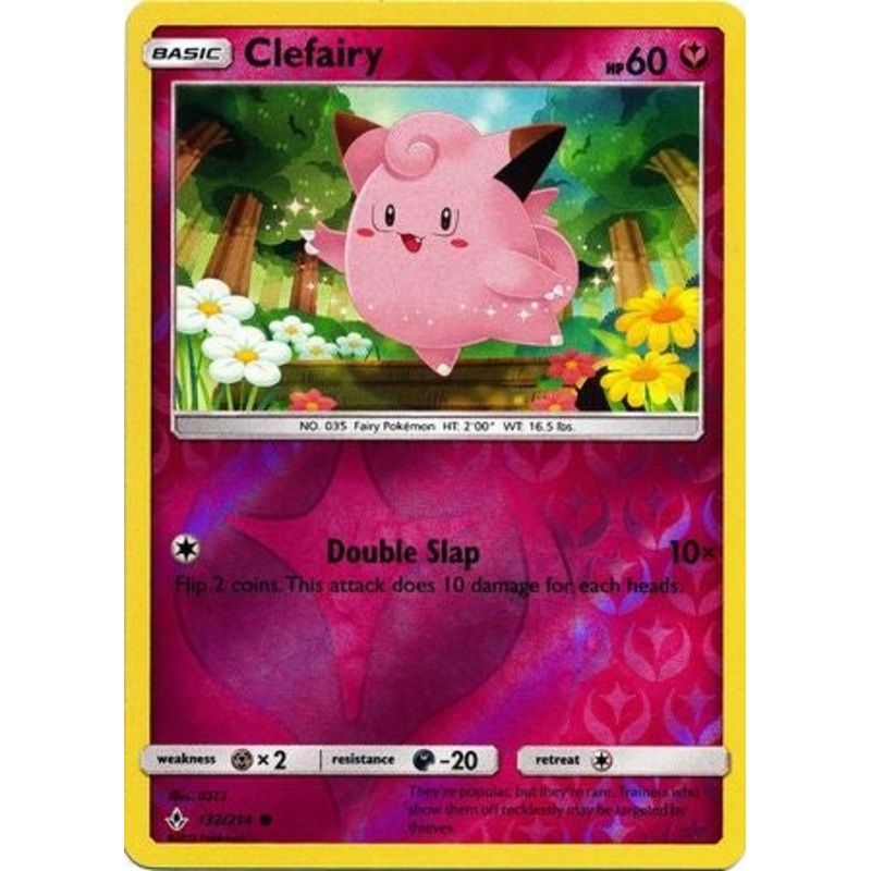 Pokemon Card Unbroken Bonds 132/214 Clefairy Common Reverse Holo