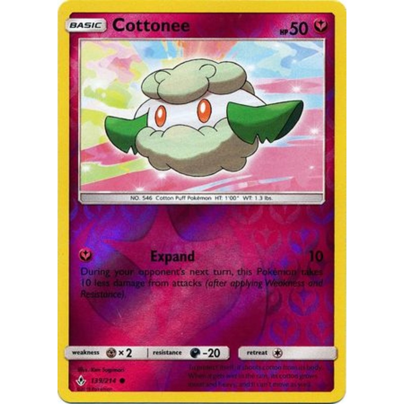 Pokemon Card Unbroken Bonds 139/214 Cottonee Common Reverse Holo