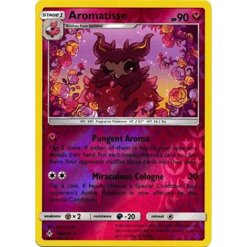 Pokemon Card Unbroken Bonds 142/214 Aromatisse Rare Reverse Holo