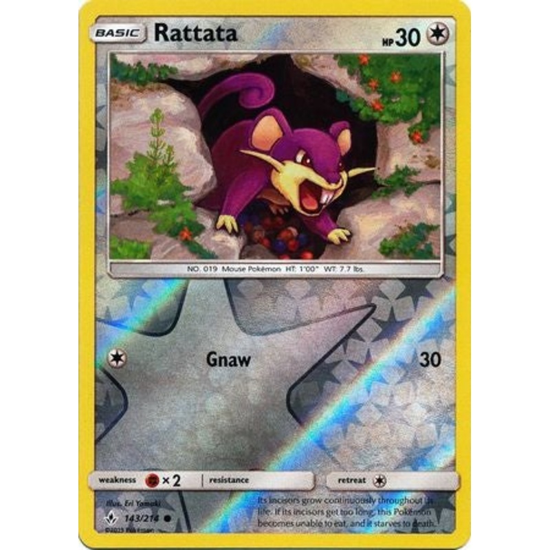 Pokemon Card Unbroken Bonds 143/214 Rattata Common Reverse Holo