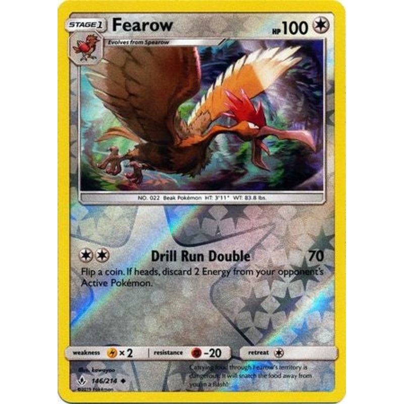 Pokemon Card Unbroken Bonds 146/214 Fearow Uncommon Reverse Holo