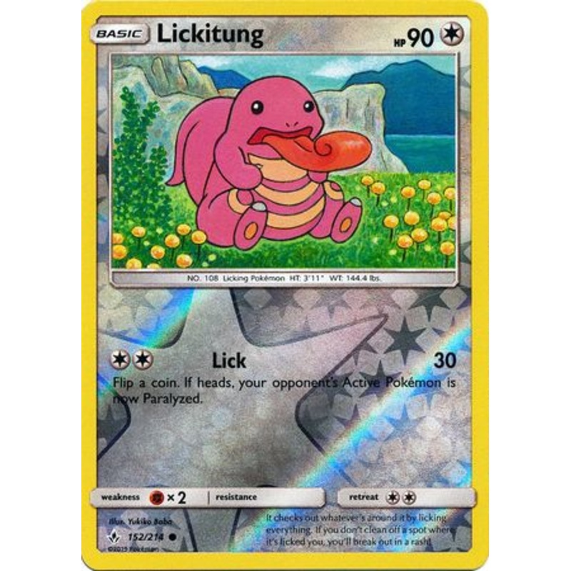 Pokemon Card Unbroken Bonds 152/214 Lickitung Common Reverse Holo