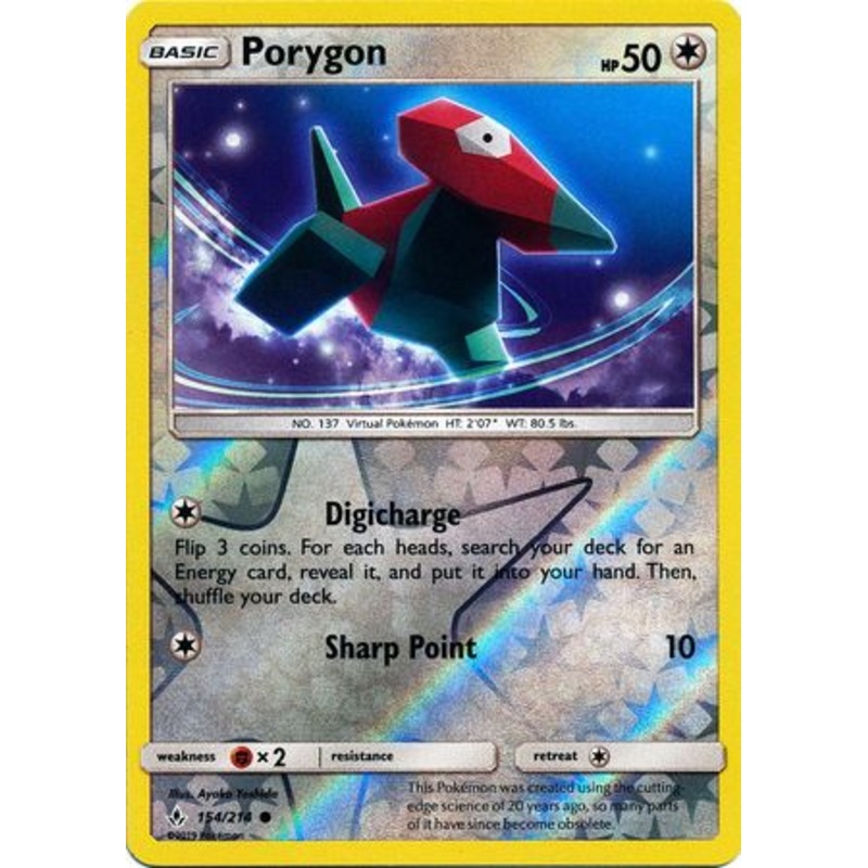Pokemon Card Unbroken Bonds 154/214 Porygon Common Reverse Holo