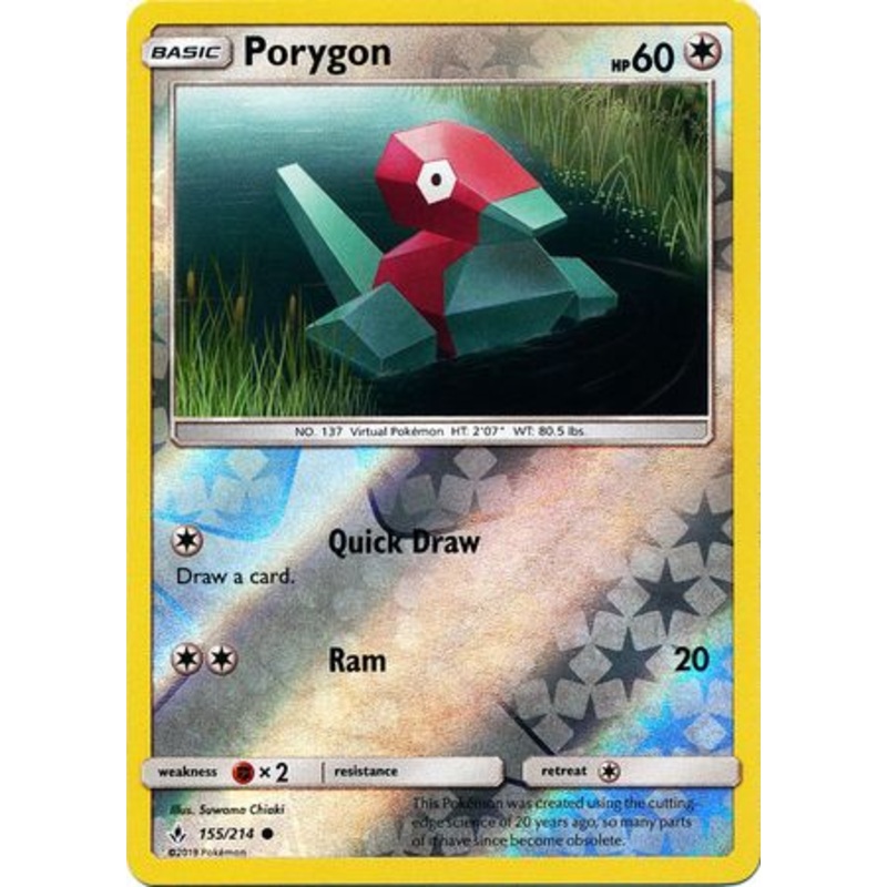 Pokemon Card Unbroken Bonds 155/214 Porygon Common Reverse Holo