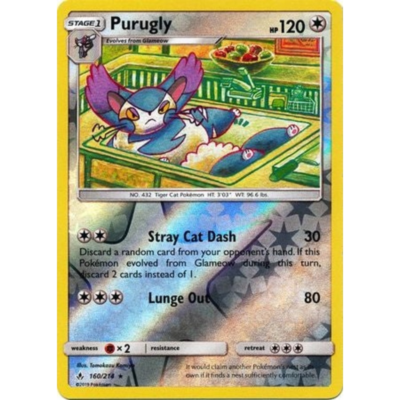 Pokemon Card Unbroken Bonds 160/214 Purugly Rare Reverse Holo