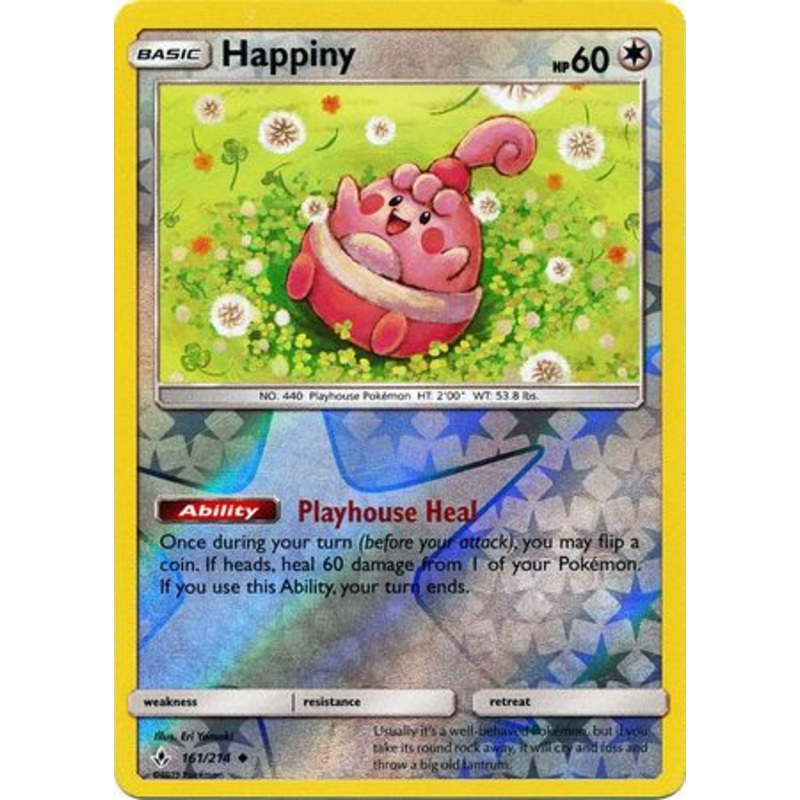 Pokemon Card Unbroken Bonds 161/214 Happiny Uncommon Reverse Holo