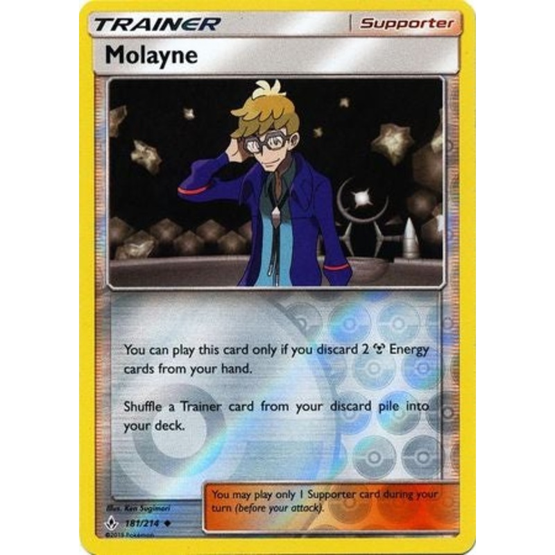 Pokemon Card Unbroken Bonds 181/214 Molayne Supporter Uncommon Reverse Holo