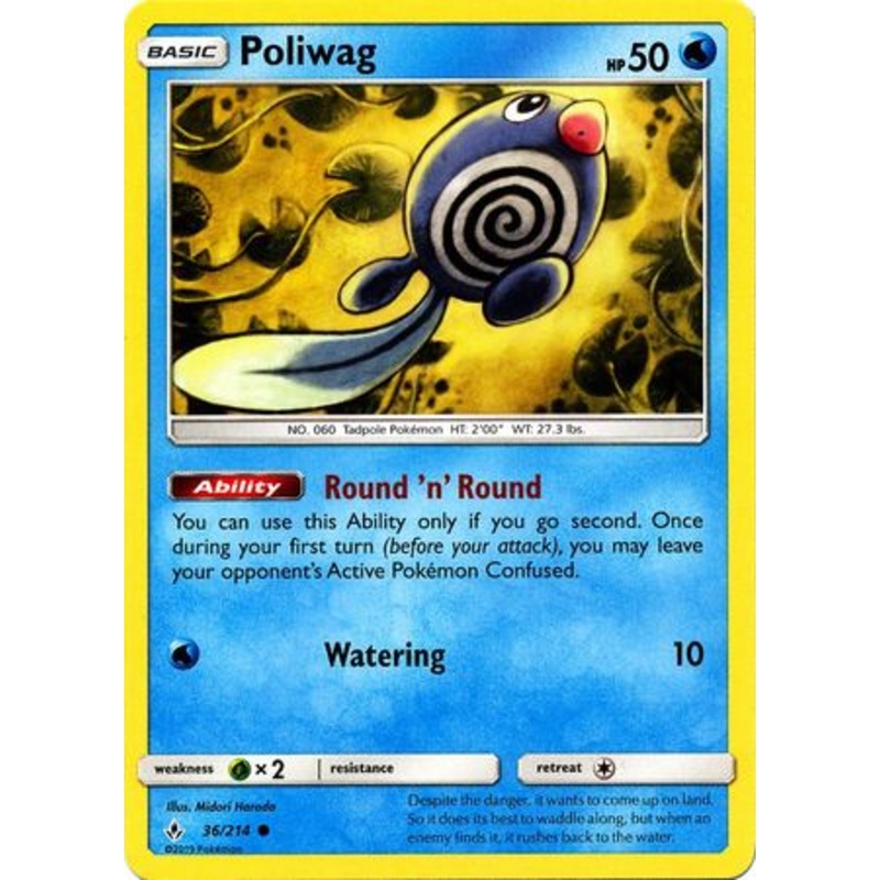 Pokemon Card Unbroken Bonds 36/214 036/214 Poliwag Common