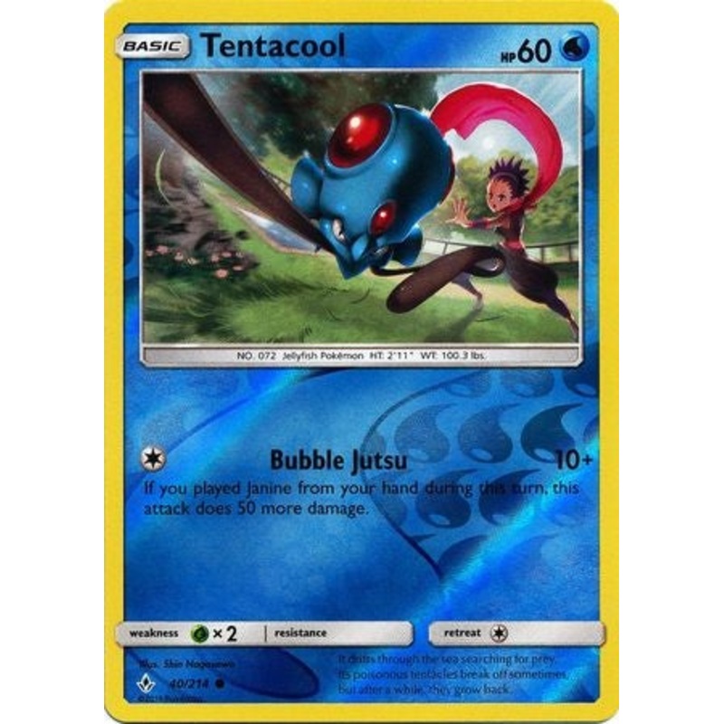 Pokemon Card Unbroken Bonds 40/214 040/214 Tentacool Common Reverse Holo