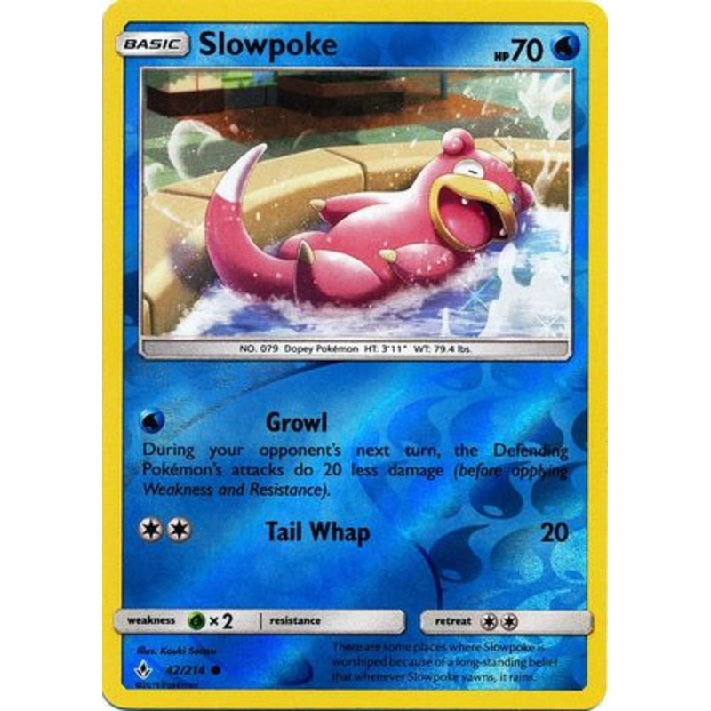 Pokemon Card Unbroken Bonds 42/214 042/214 Slowpoke Common Reverse Holo