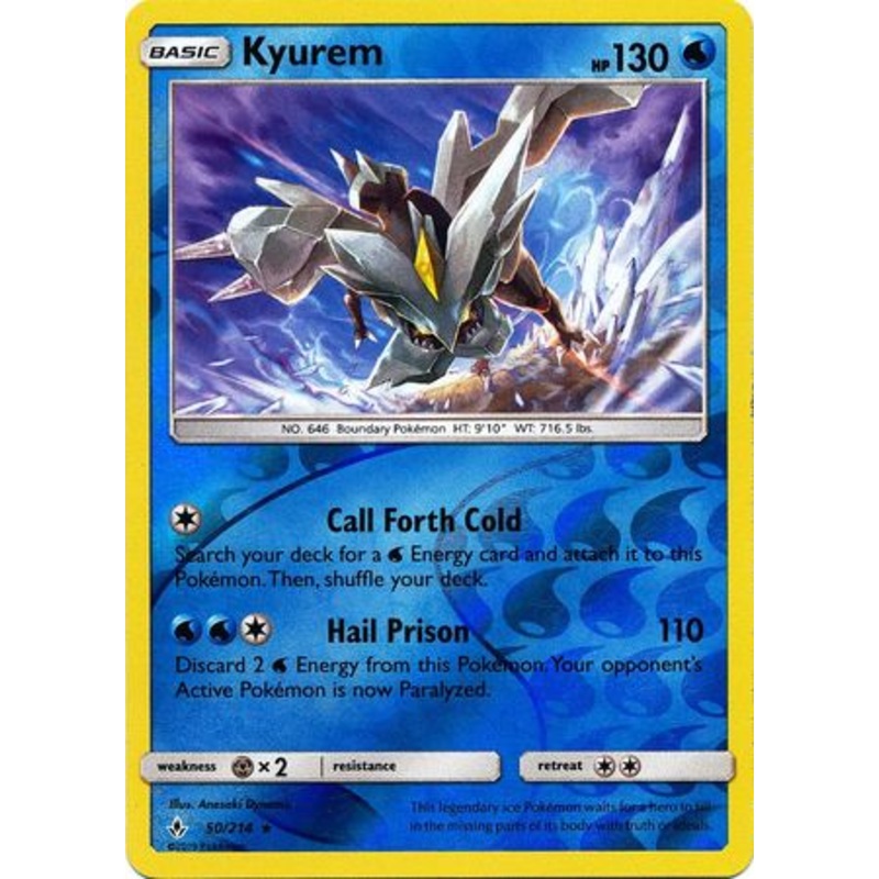 Pokemon Card Unbroken Bonds 50/214 050/214 Kyurem Rare Reverse Holo