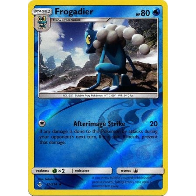 Pokemon Card Unbroken Bonds 52/214 052/214 Frogadier Uncommon Reverse Holo