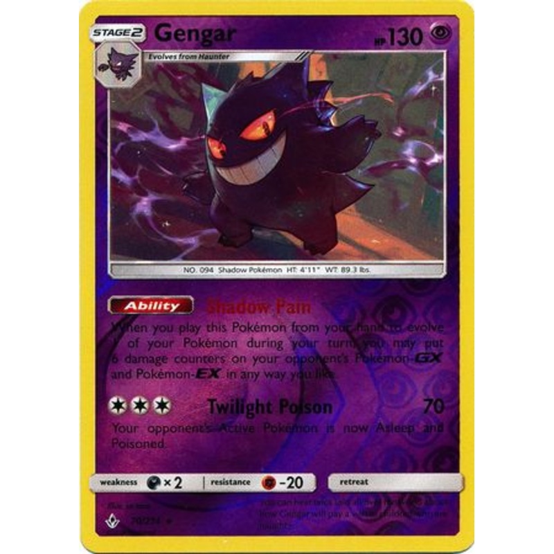 Pokemon Card Unbroken Bonds 70/214 070/214 Gengar Rare Reverse Holo