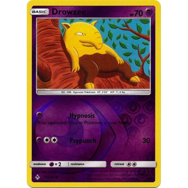 Pokemon Card Unbroken Bonds 71/214 071/214 Drowzee Common Reverse Holo