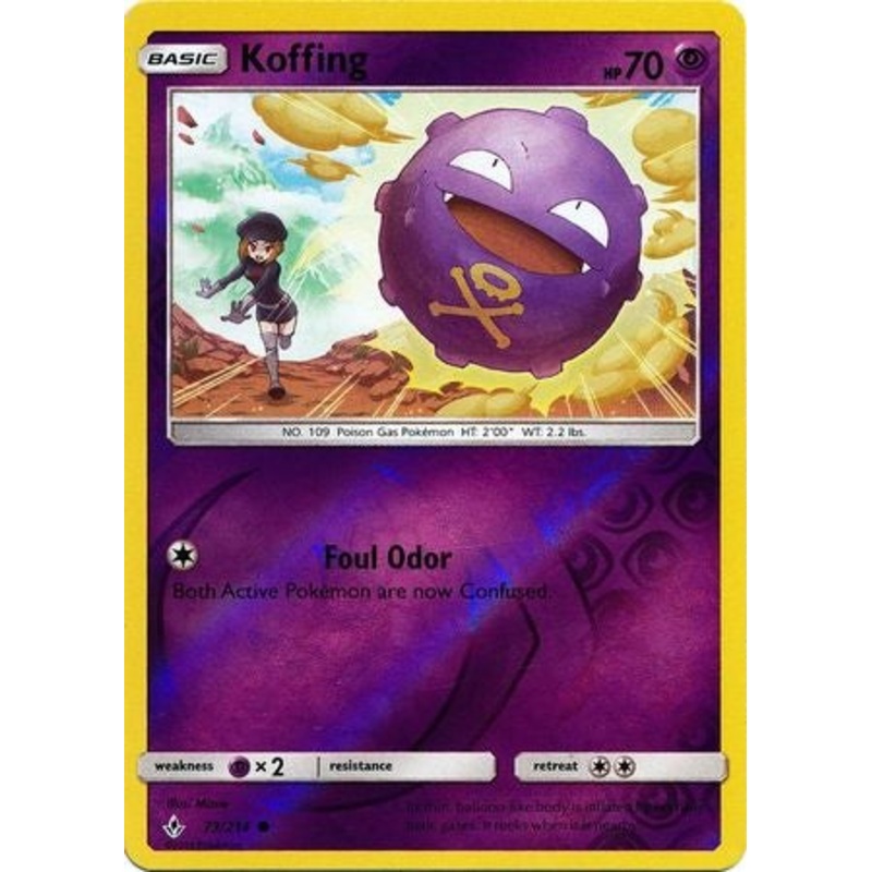 Pokemon Card Unbroken Bonds 73/214 073/214 Koffing Common Reverse Holo